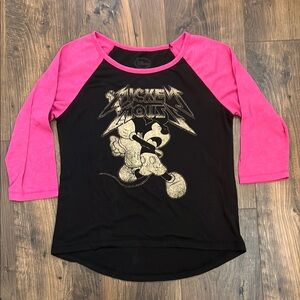 Disney Pink and Black Long Sleeve Tee